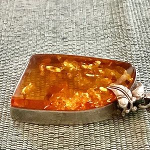 Sterling Silver Amber Pendant